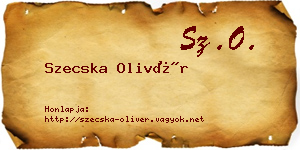 Szecska Olivér névjegykártya