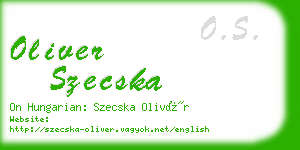 oliver szecska business card